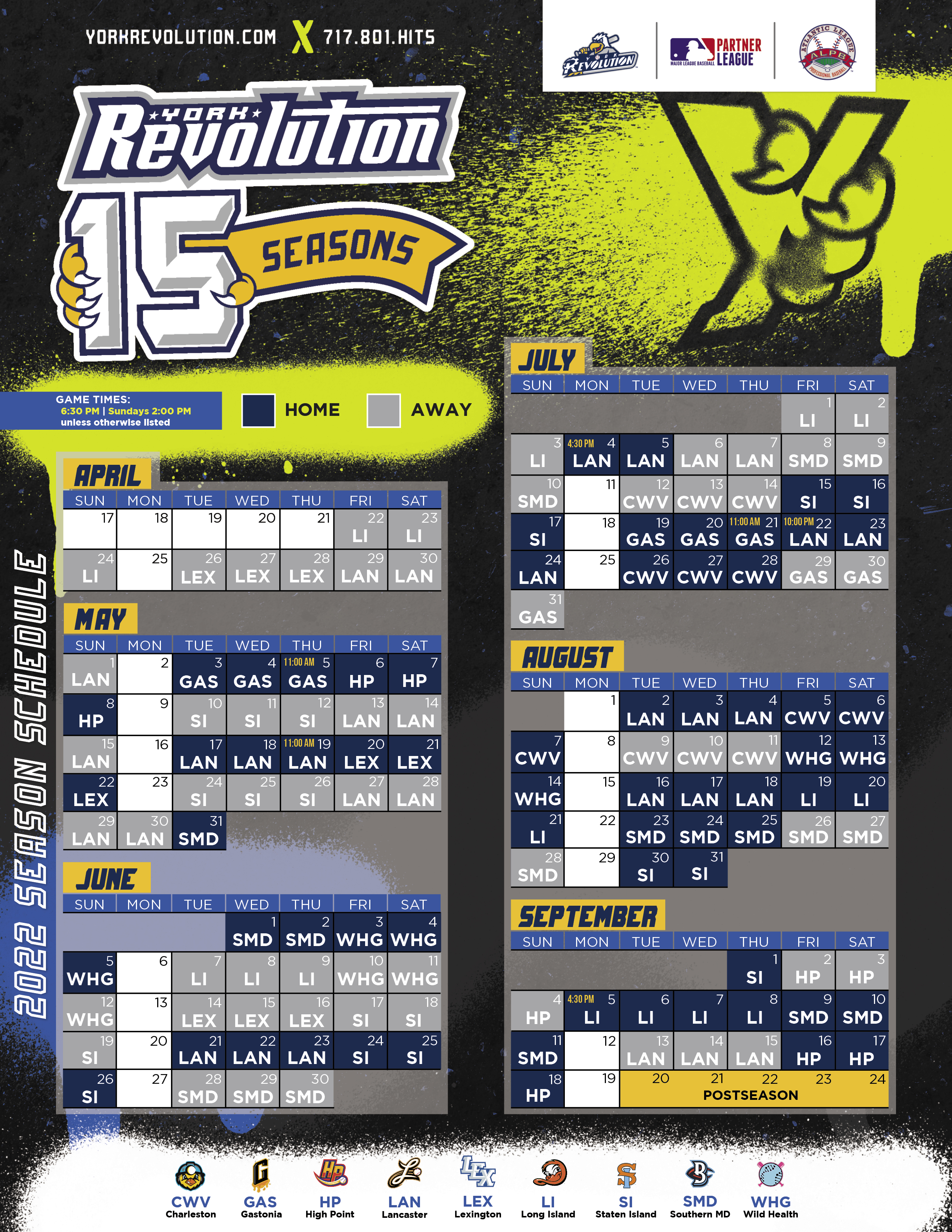 York Revolution 2022 Schedule York Revolution: Game Schedule